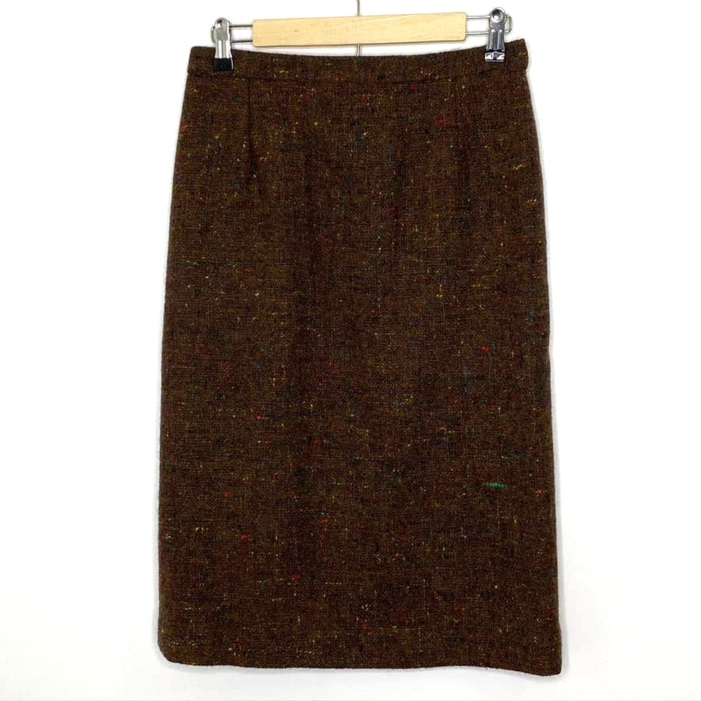Devernois Paris brown tweed skirt